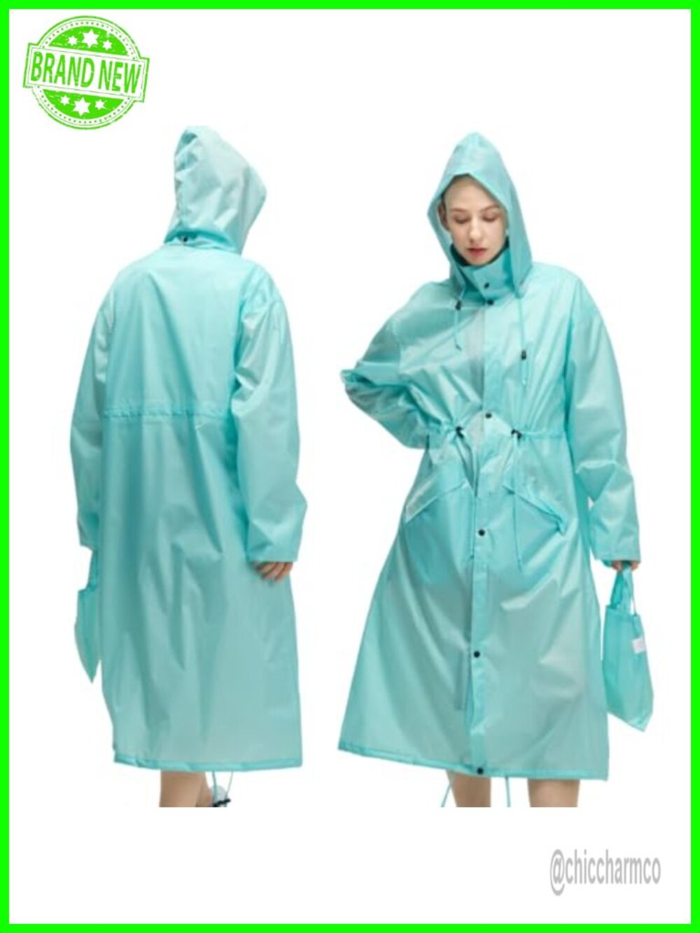 AIMLYXEE Waterproof Polyester Hooded Raincoat Lightweight Packable